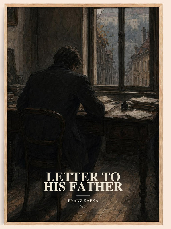 Letter To His Father watercolour book poster by Franz Kafka – framed literary art print