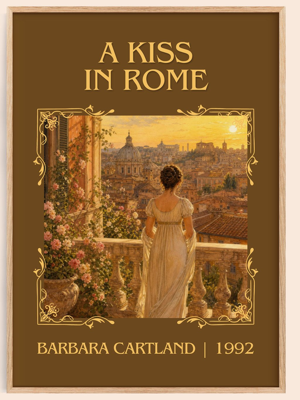 A Kiss In Rome Classic Book Art Print by Barbara Cartland – book poster