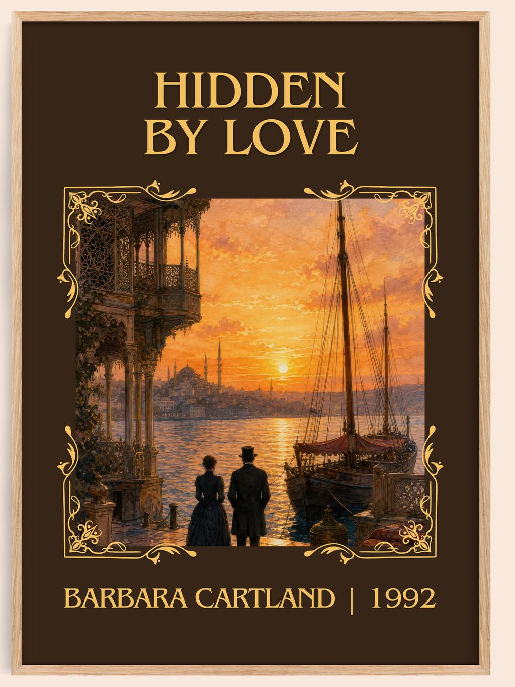 Hidden By Love Classic Book Art Print by Barbara Cartland – book poster