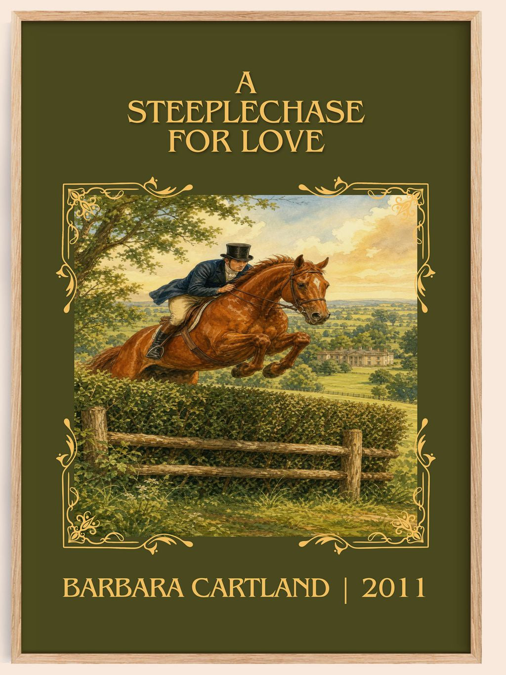 A Steeplechase For Love Classic Book Art Print by Barbara Cartland – book poster