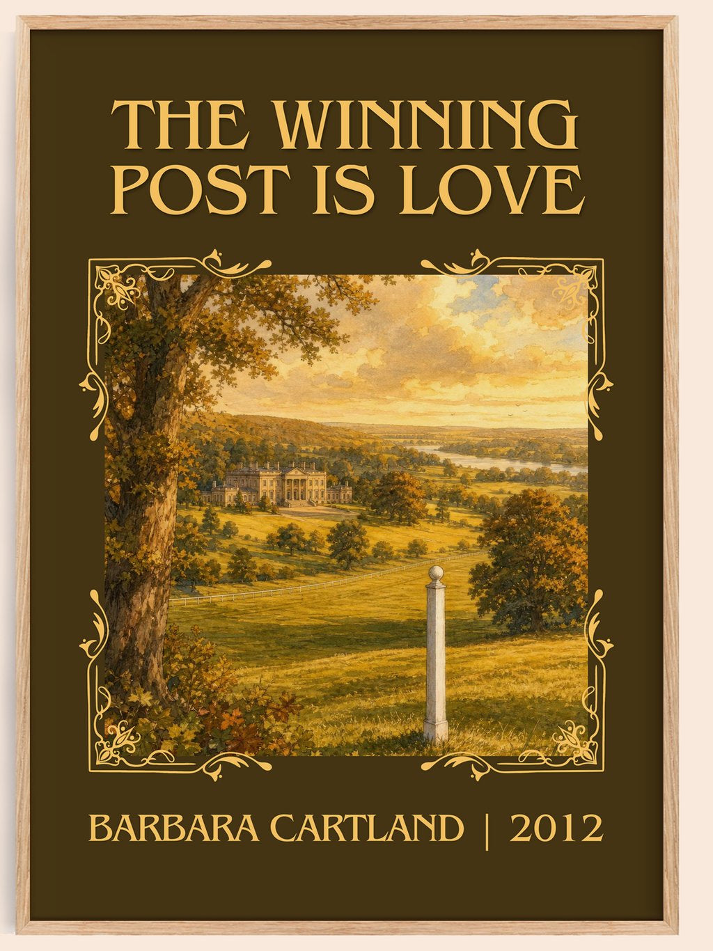 The Winning Post Is Love Classic Book Art Print by Barbara Cartland – book poster