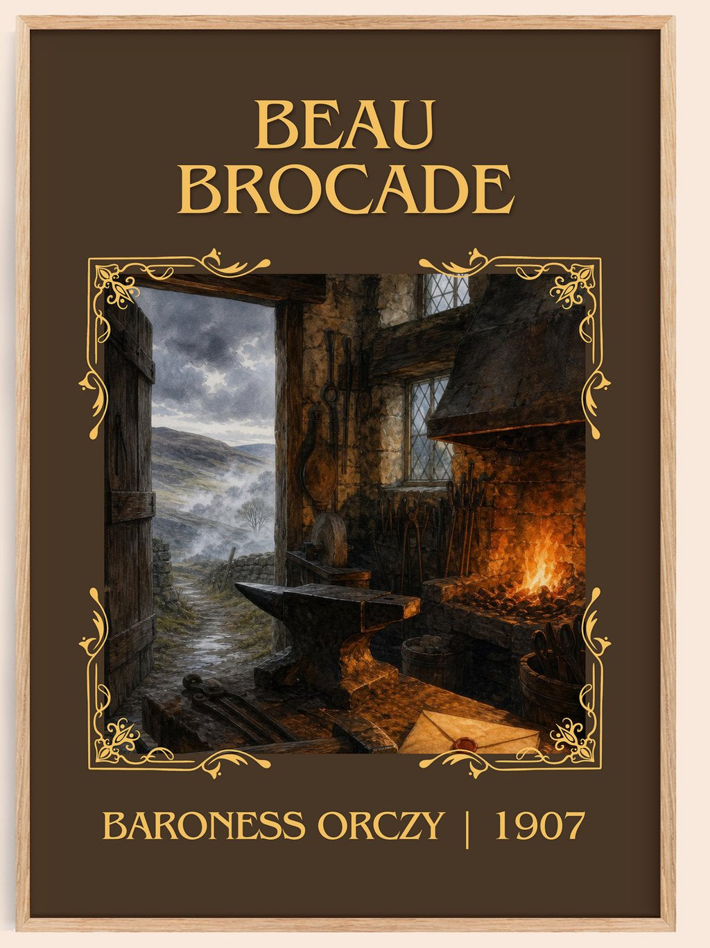 Beau Brocade Classic Book Art Print by Baroness Orczy – book poster