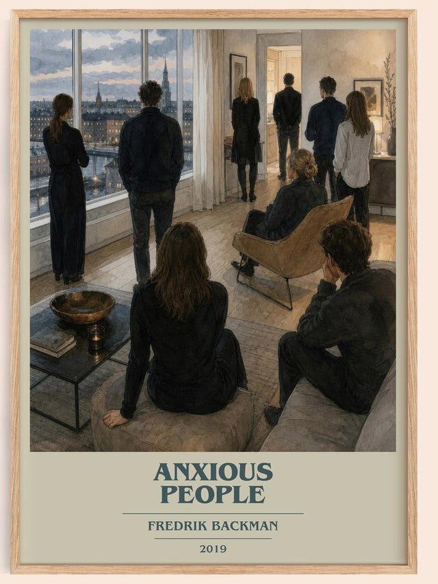 Anxious People Book Cover Poster by Fredrik Backman