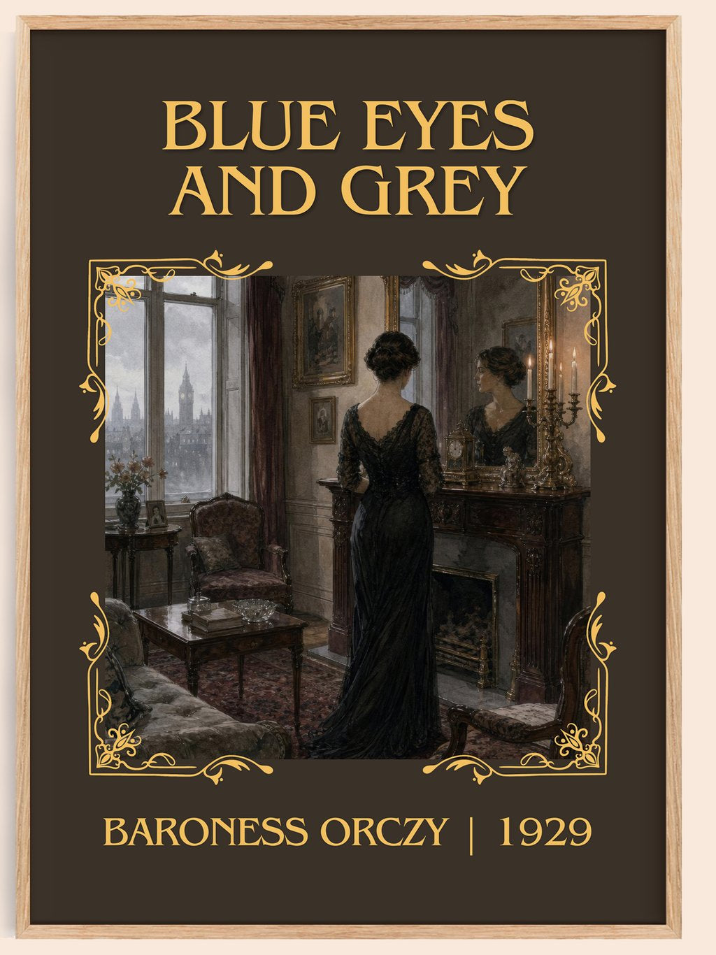 Blue Eyes And Grey Classic Book Art Print by Baroness Orczy – book poster