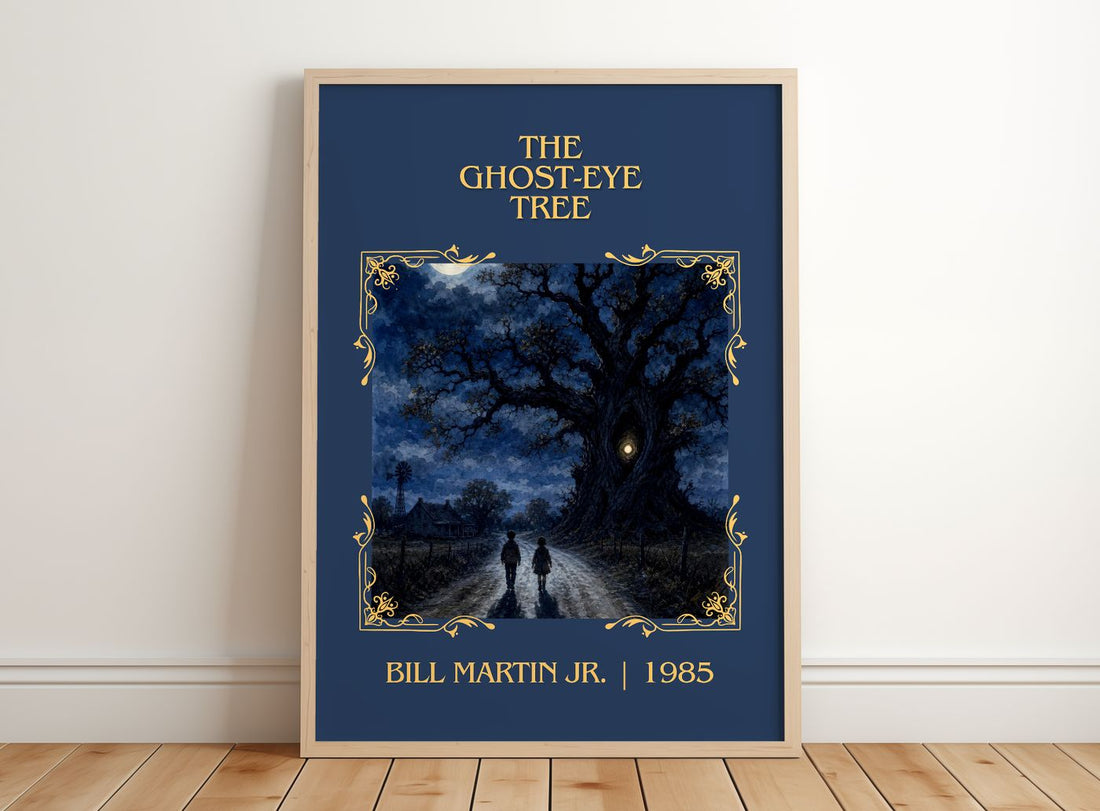 The Ghost-Eye Tree Classic Book Art Print by Bill Martin Jr. – framed print leaning on a wooden floor