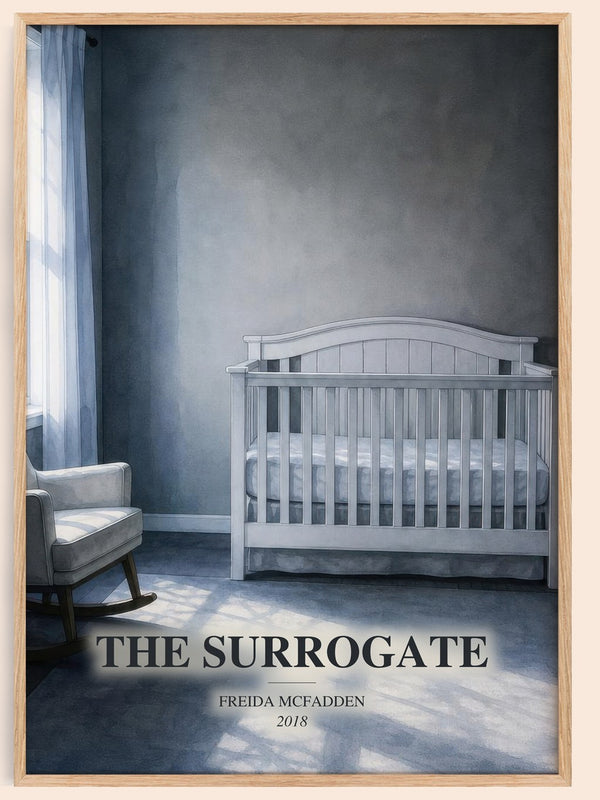 The Surrogate watercolour book poster by Freida Mcfadden – framed literary art print
