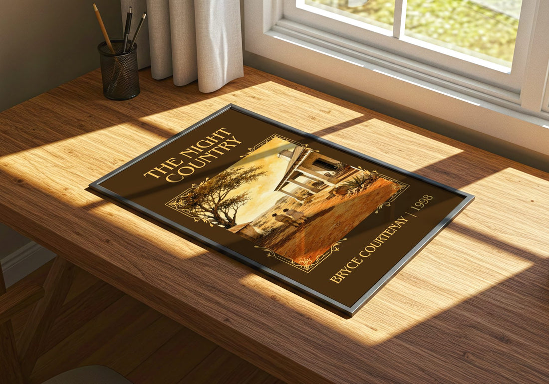 The Night Country Classic Book Art Print by Bryce Courtenay – print on a sunlit desk
