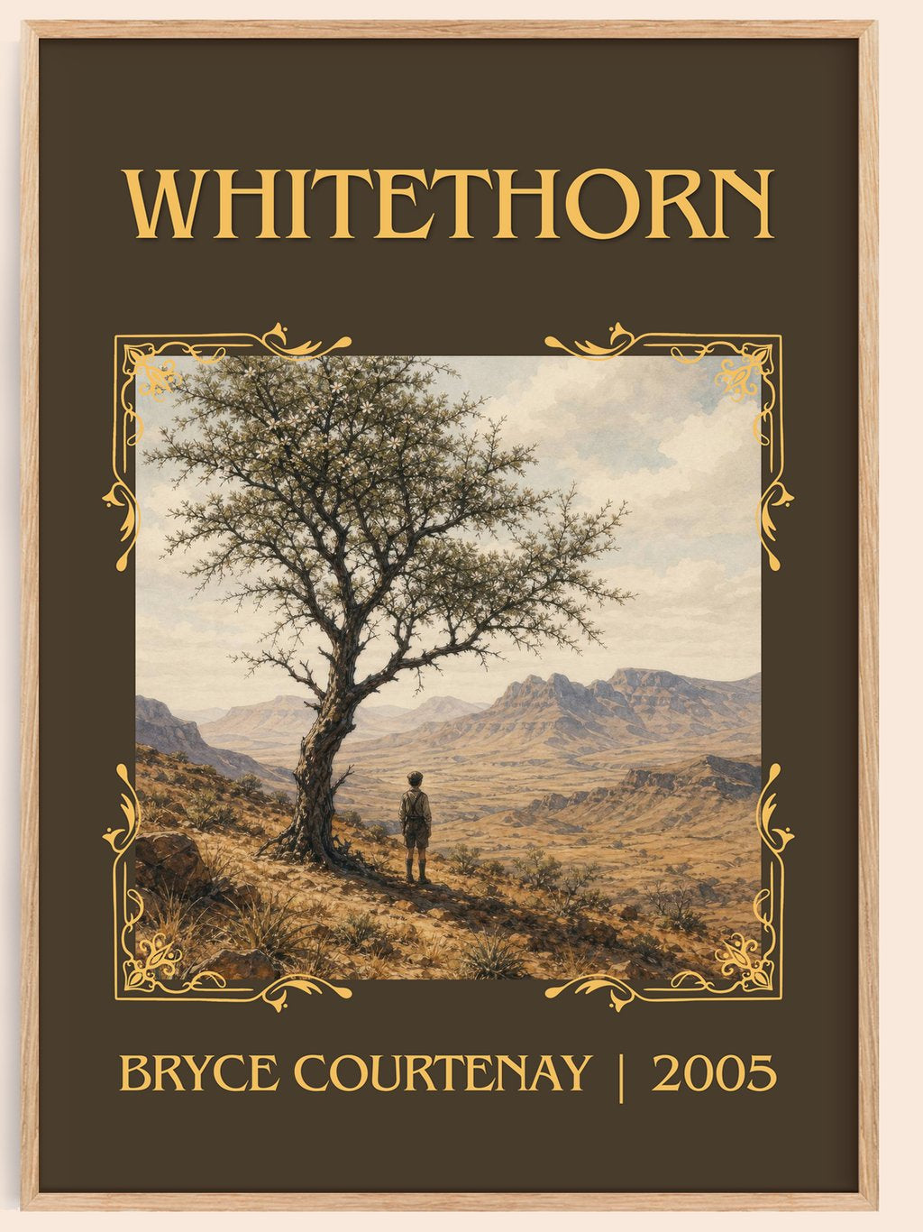 Whitethorn Classic Book Art Print by Bryce Courtenay – book poster