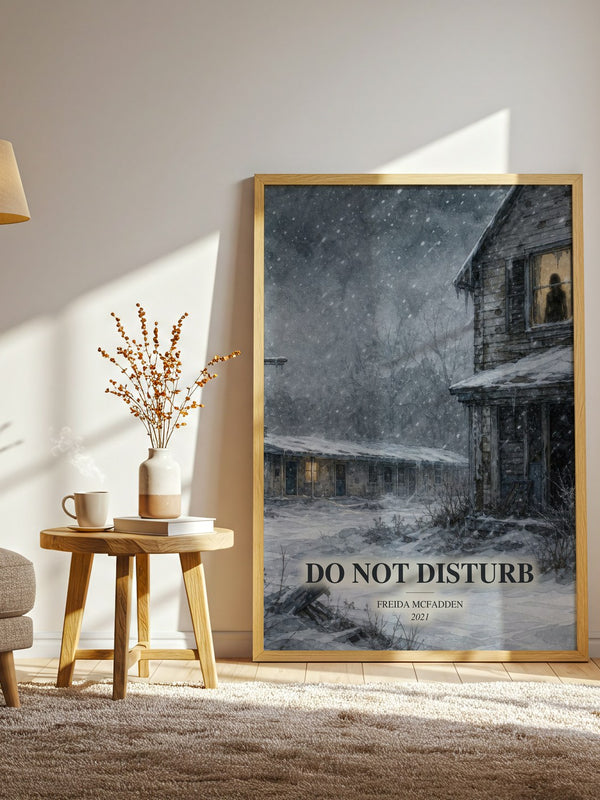Do Not Disturb watercolour print in frame leaning in hallway – thriller wall art