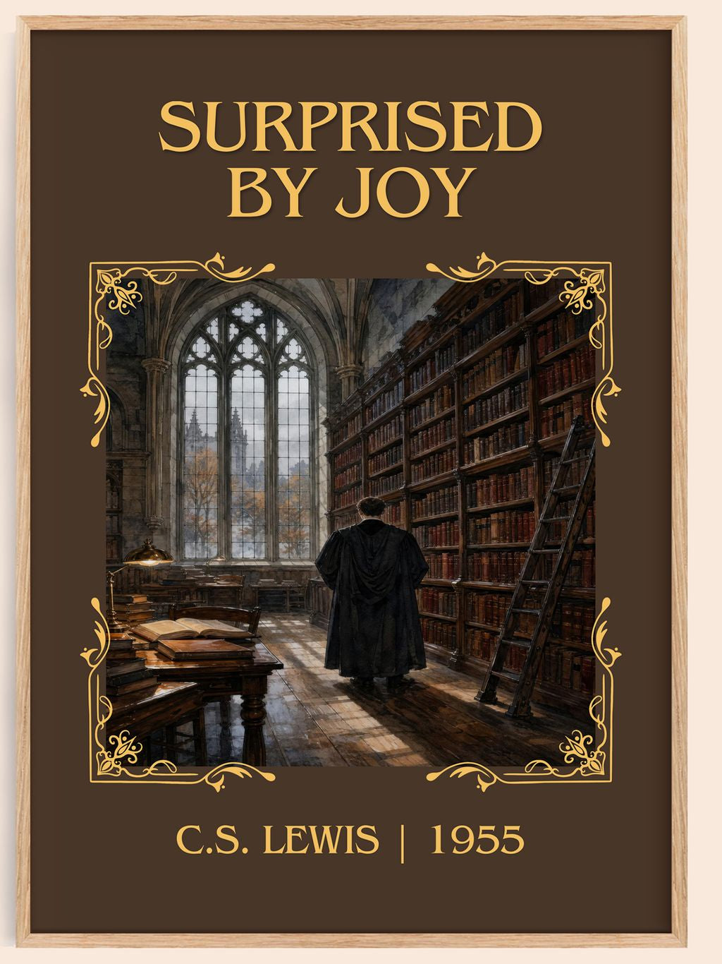 Surprised By Joy Classic Book Art Print by C.S. Lewis – book poster