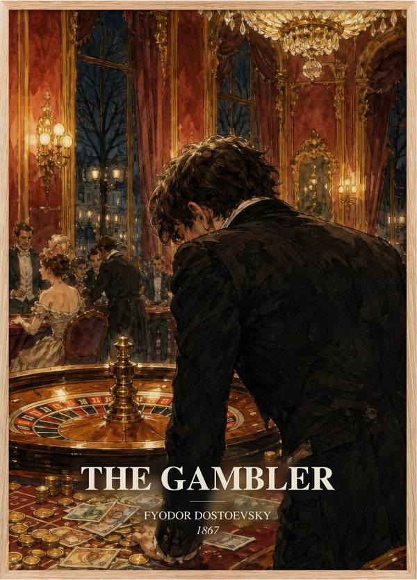 The Gambler Book Watercolour Illustration by Fyodor Dostoevsky