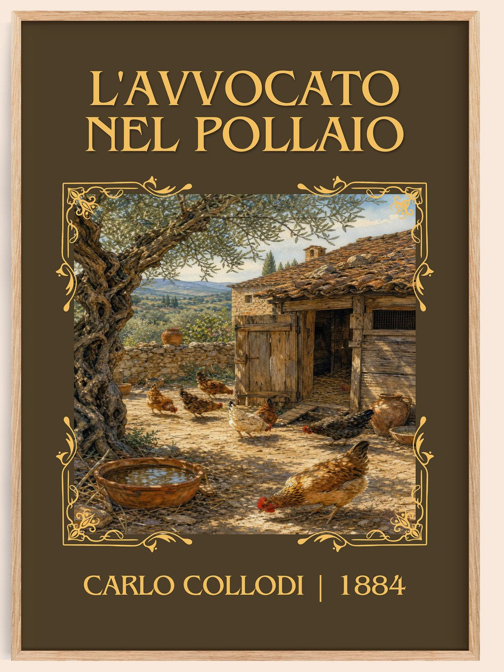 L'Avvocato Nel Pollaio Classic Book Art Print by Carlo Collodi – book poster