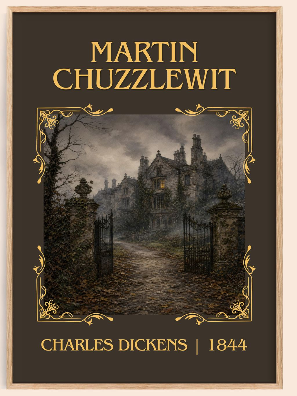 Martin Chuzzlewit Classic Book Art Print by Charles Dickens – book poster