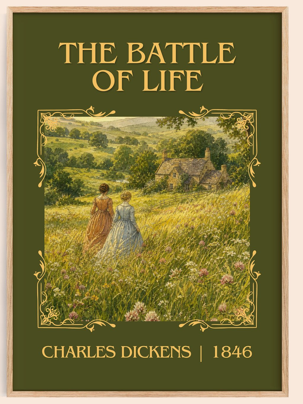 The Battle Of Life Classic Book Art Print by Charles Dickens – book poster