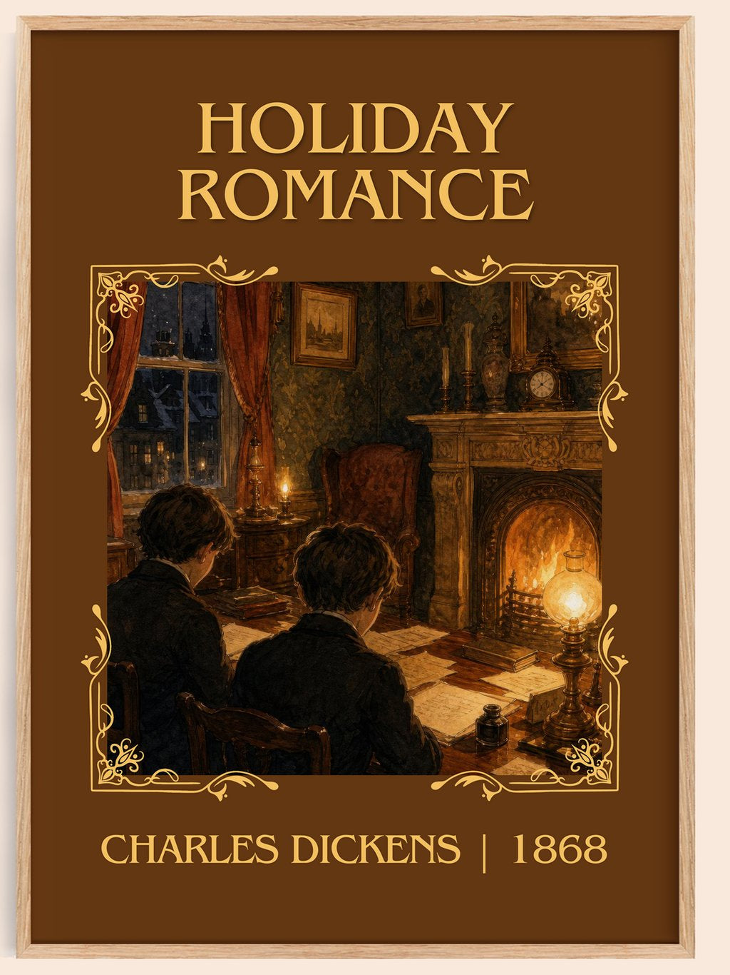 Holiday Romance Classic Book Art Print by Charles Dickens – book poster