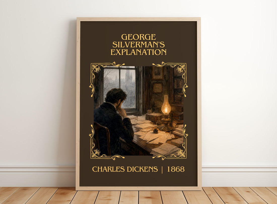 George Silverman'S Explanation Classic Book Art Print by C. Dickens – framed print leaning on a wooden floor