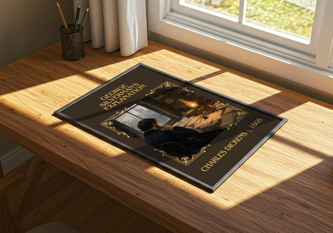 George Silverman'S Explanation Classic Book Art Print by C. Dickens – print on a sunlit desk