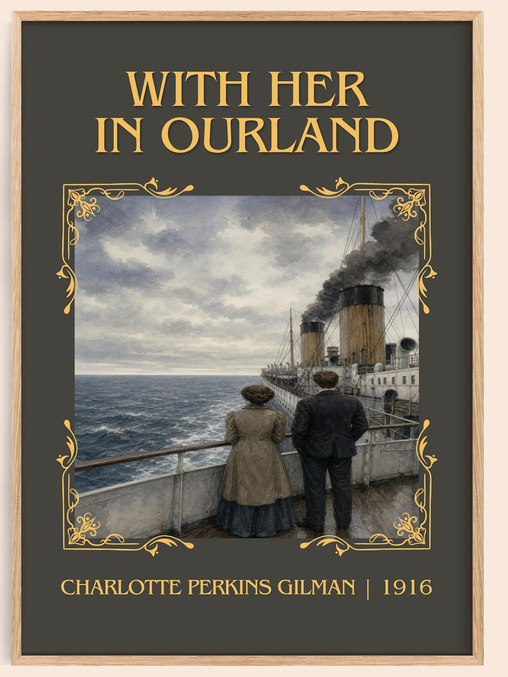 With Her In Ourland Classic Book Art Print by Charlotte Perkins Gilman – book poster
