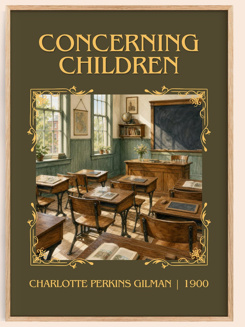 Concerning Children Classic Book Art Print by Charlotte Perkins Gilman – book poster