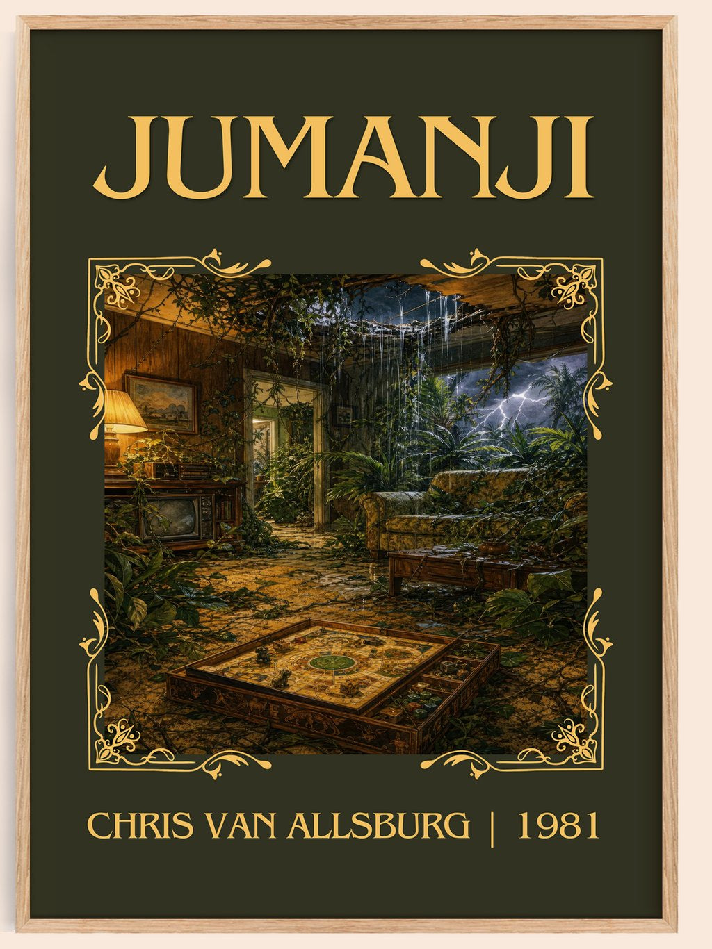 Jumanji Classic Book Art Print by Chris Van Allsburg – book poster