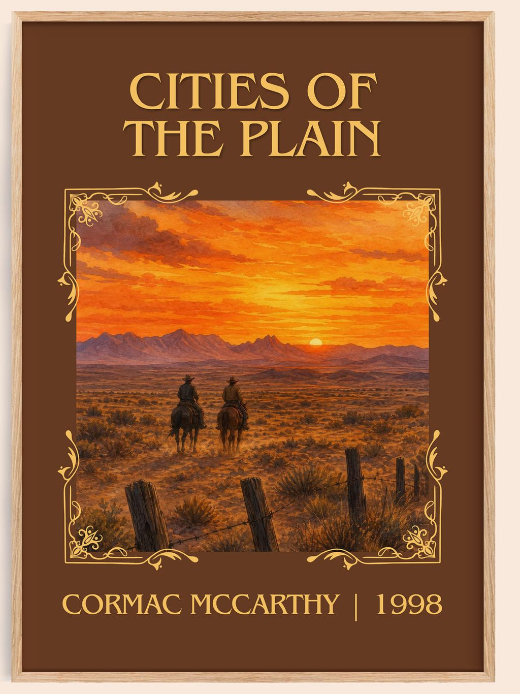 Cities Of The Plain Classic Book Art Print by Cormac Mccarthy – book poster