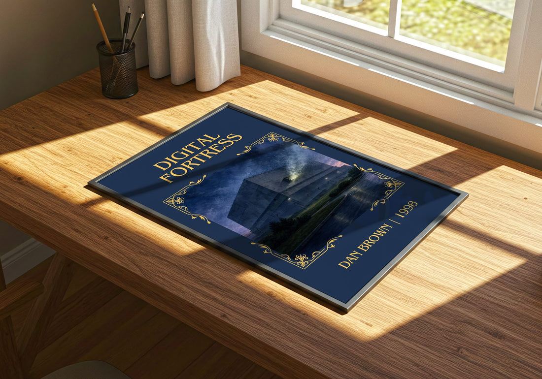 Digital Fortress Classic Book Art Print by Dan Brown – print on a sunlit desk