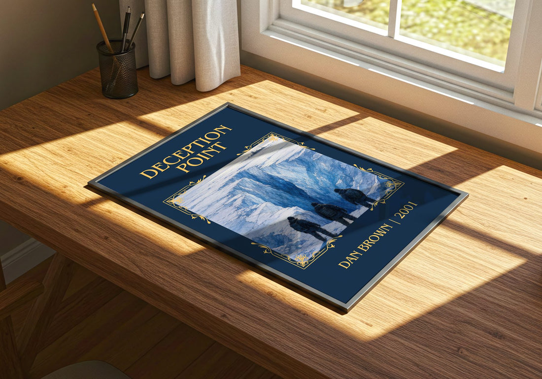 Deception Point Classic Book Art Print by Dan Brown – print on a sunlit desk