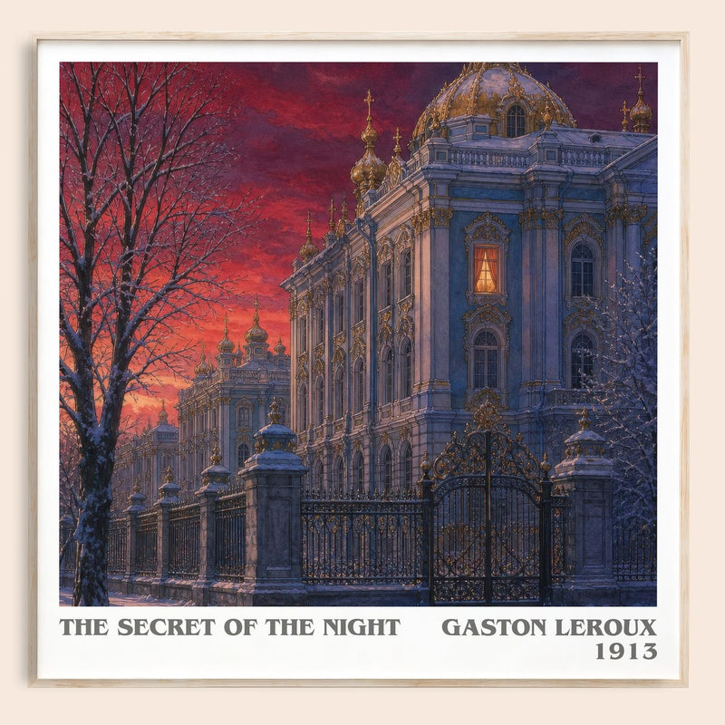 The Secret Of The Night literary book poster by Gaston Leroux – framed literary art print