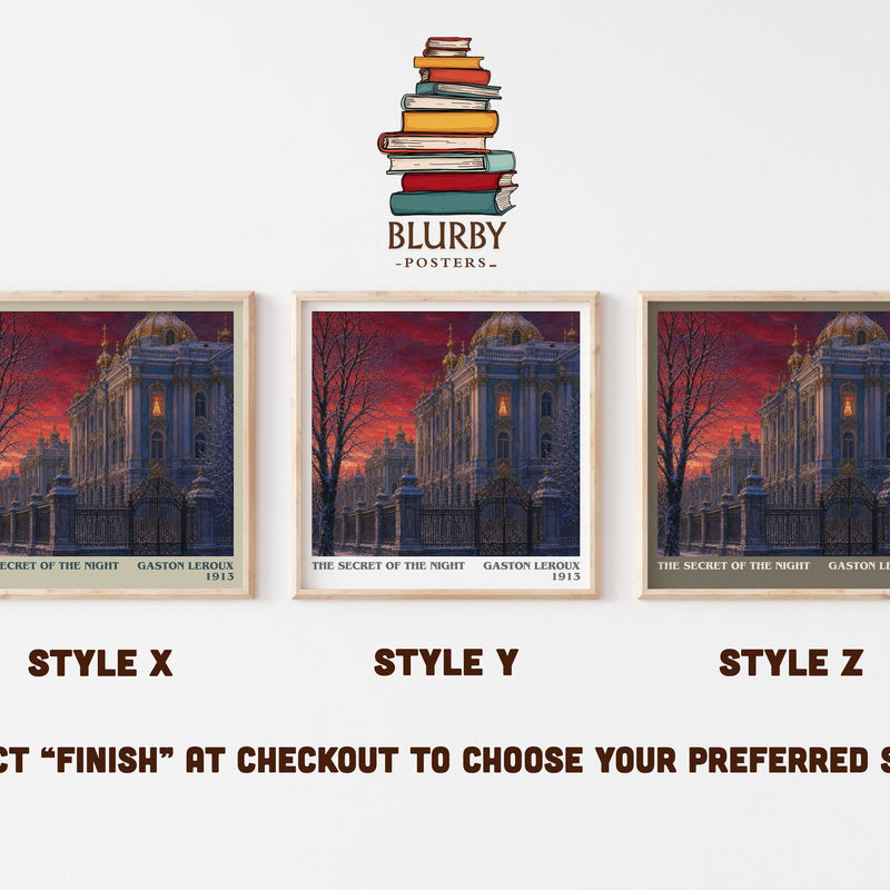 The Secret Of The Night literary print in frame leaning in hallway – mystery wall art