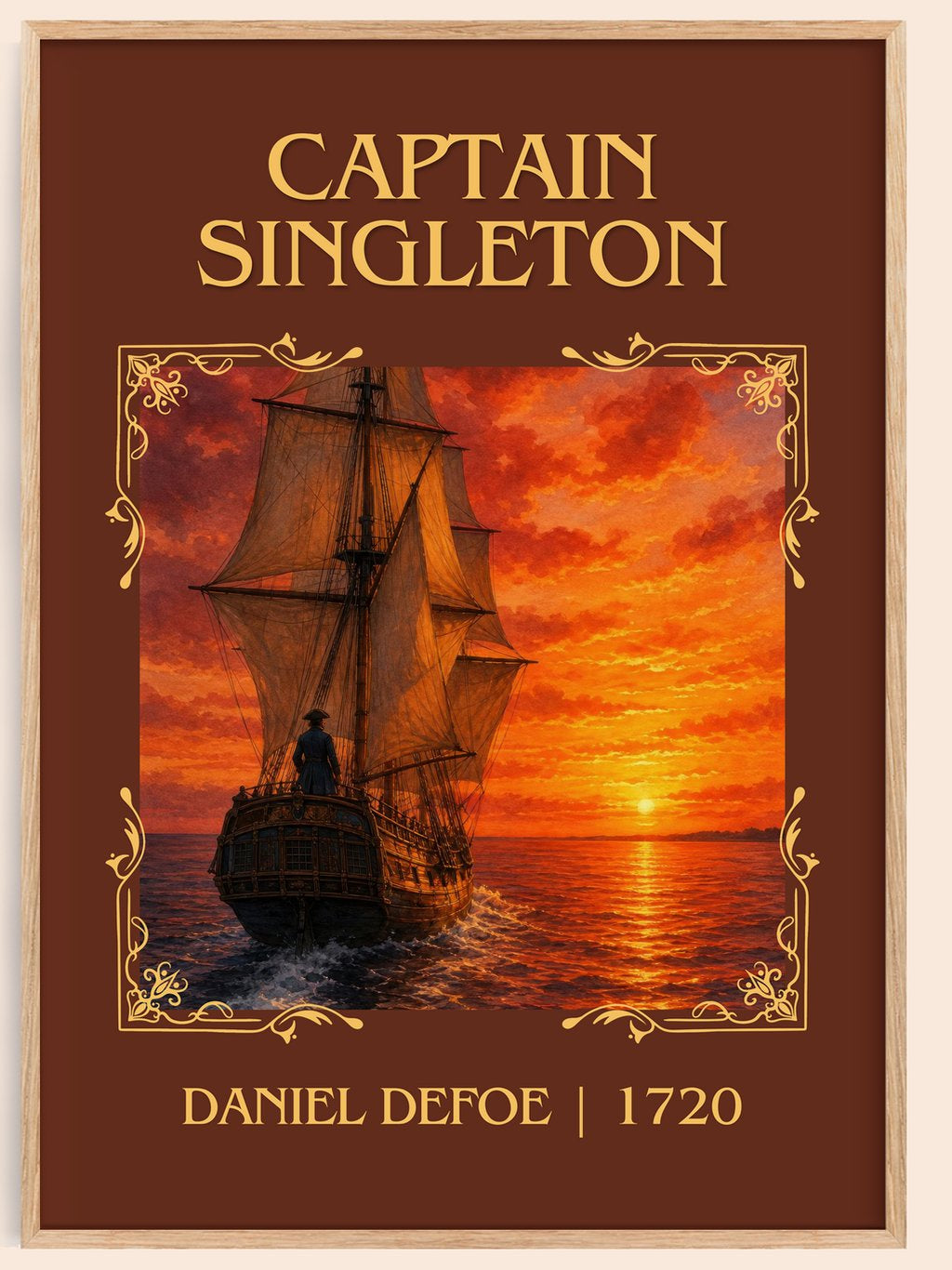 Captain Singleton Classic Book Art Print by Daniel Defoe – book poster