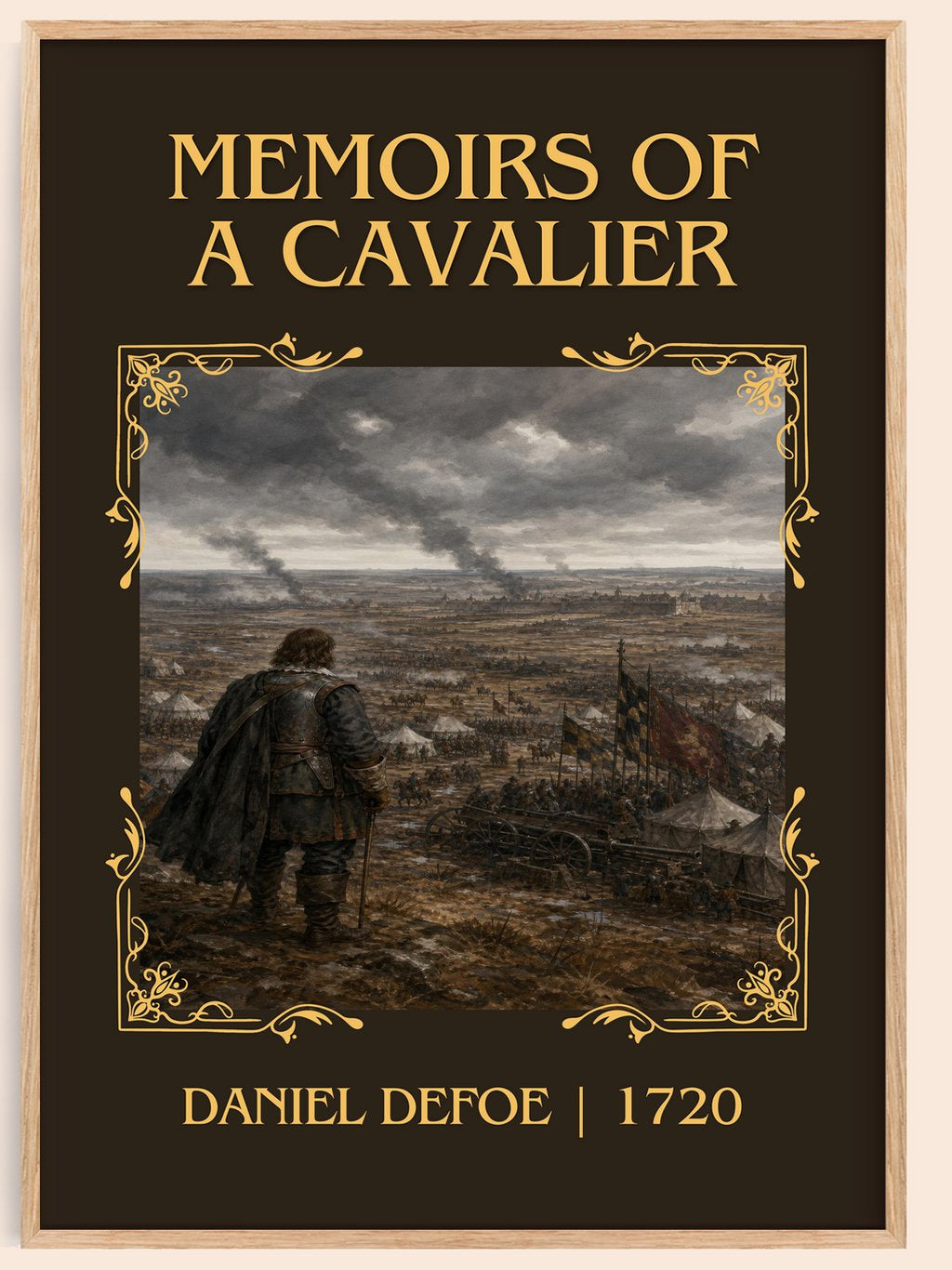 Memoirs Of A Cavalier Classic Book Art Print by Daniel Defoe – book poster