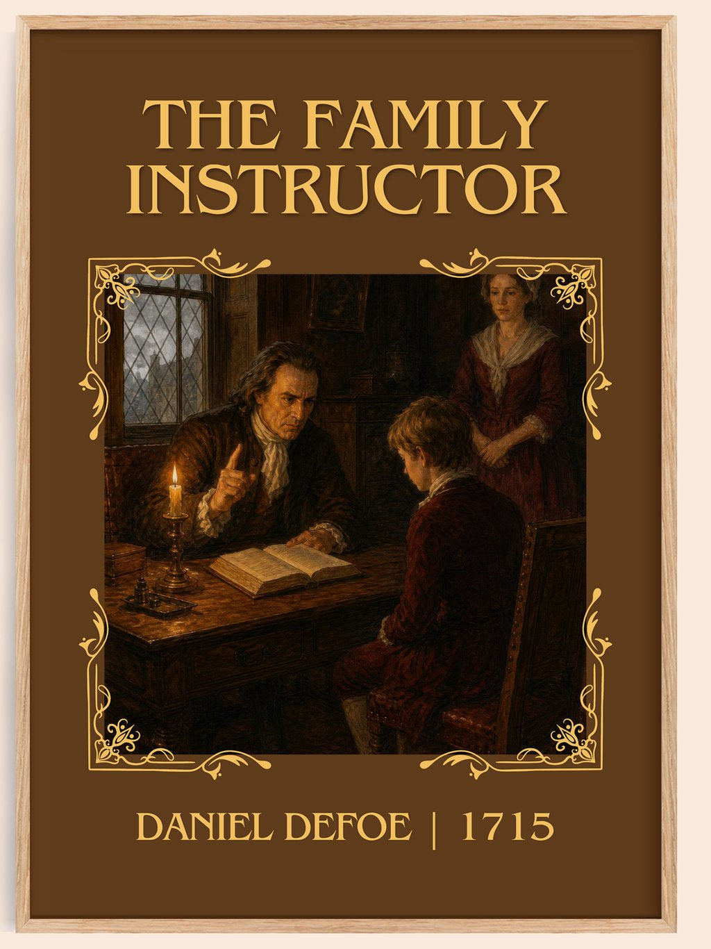 The Family Instructor Classic Book Art Print by Daniel Defoe – book poster