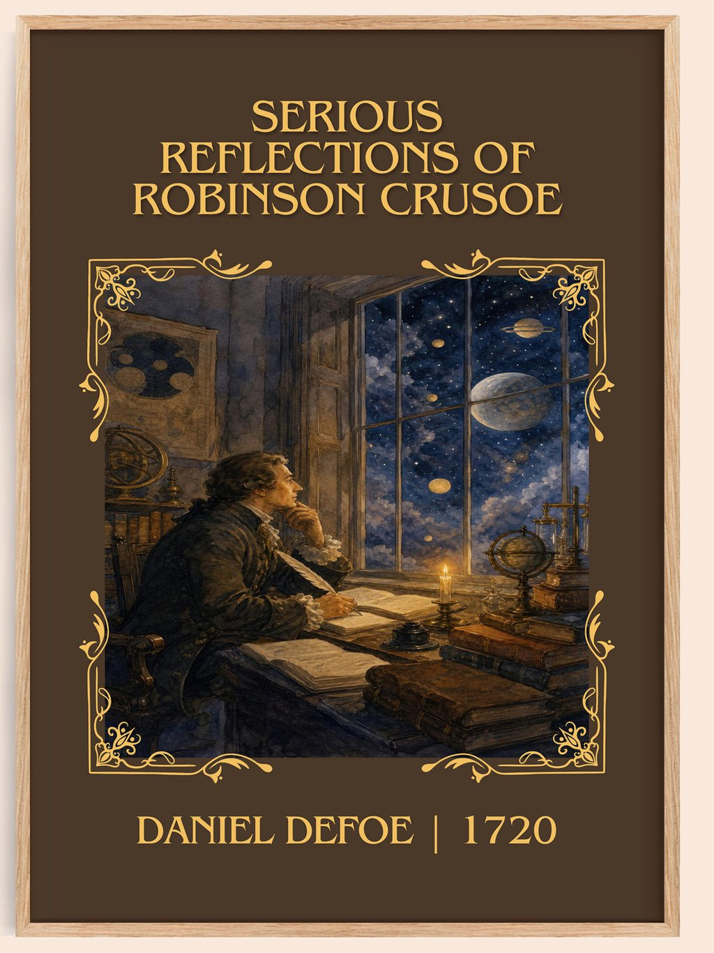 Serious Reflections Of Robinson Crusoe Classic Book Art Print – book poster