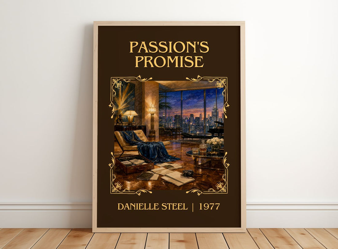 Passion'S Promise Classic Book Art Print by Danielle Steel – framed print leaning on a wooden floor