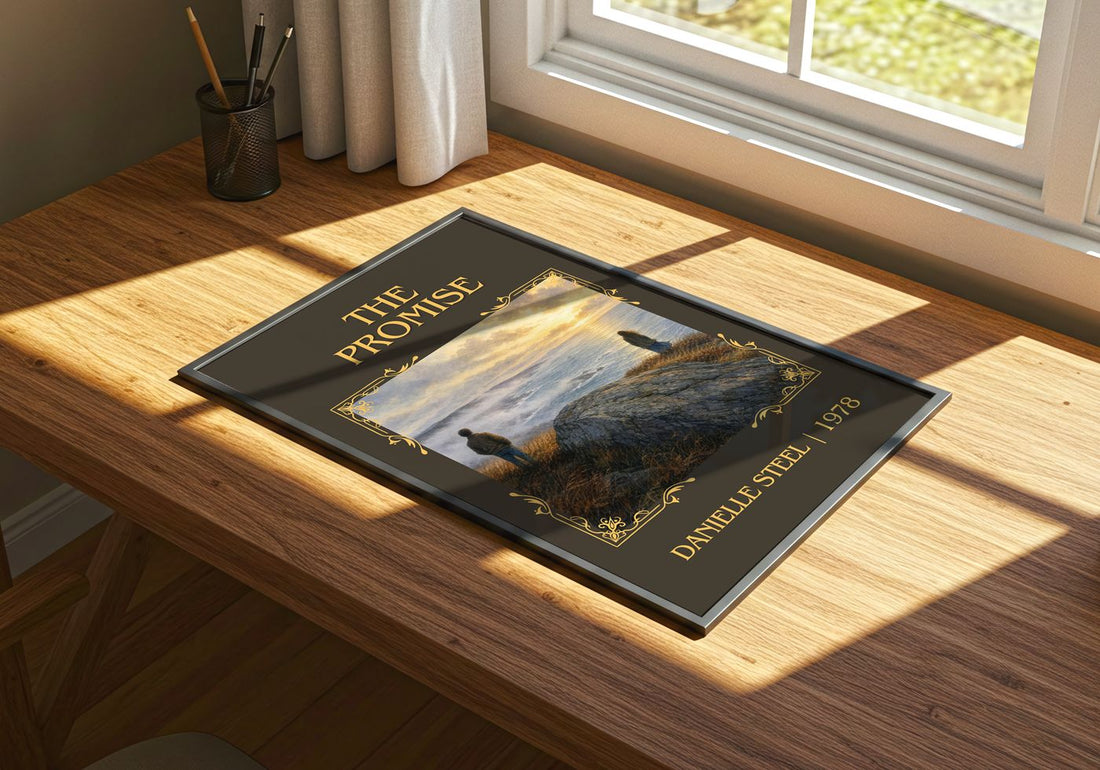 The Promise Classic Book Art Print by Danielle Steel – print on a sunlit desk