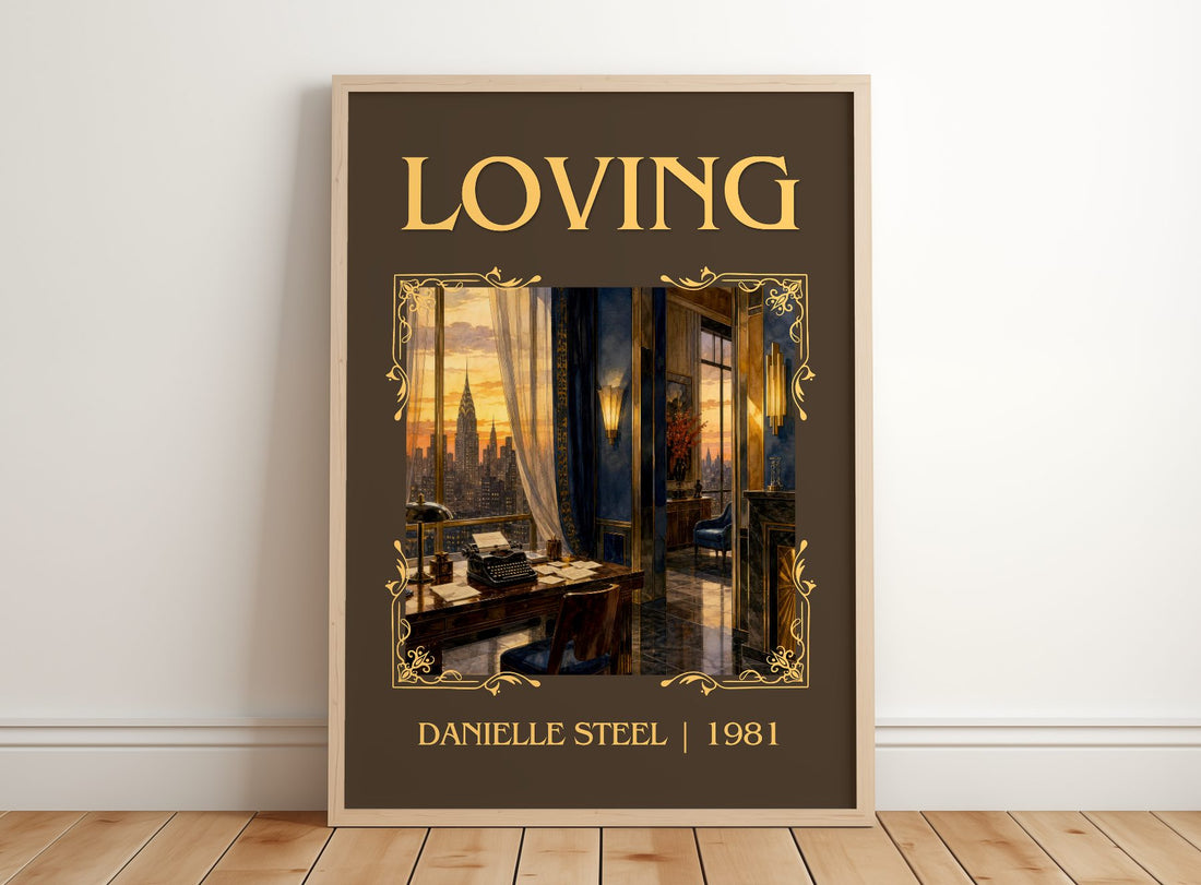 Loving Classic Book Art Print by Danielle Steel – framed print leaning on a wooden floor