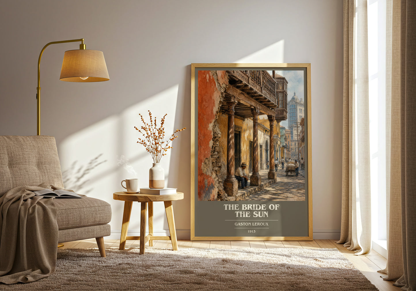 The Bride Of The Sun book cover print on bookshelf – Gaston Leroux fan gift
