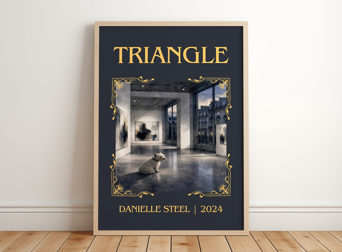 Triangle Classic Book Art Print by Danielle Steel – framed print leaning on a wooden floor