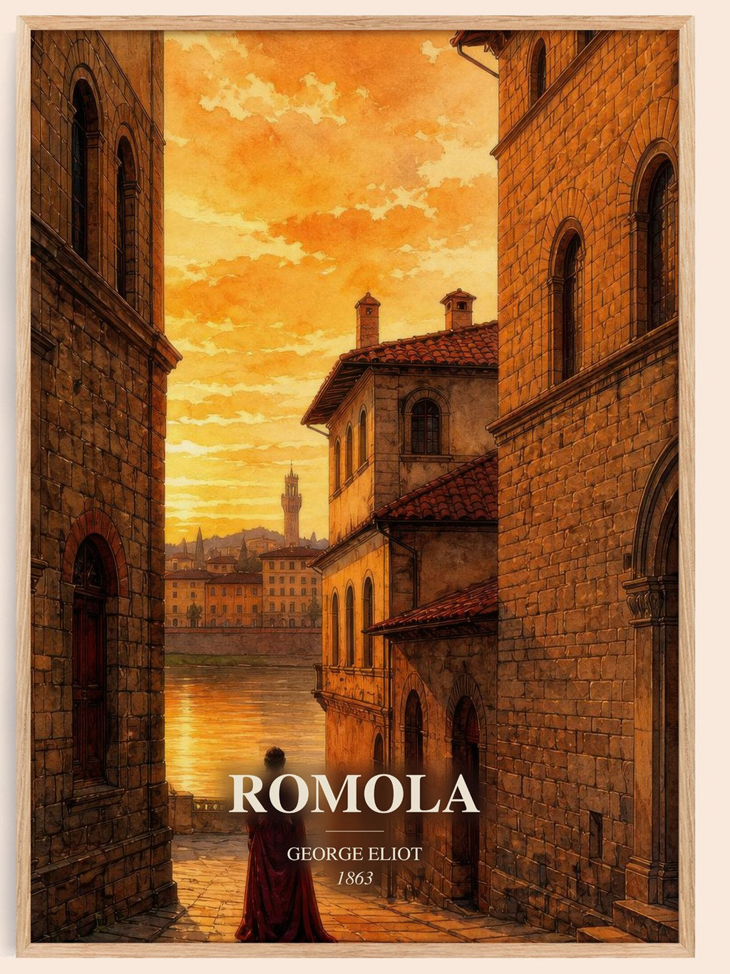 Romola watercolour book poster by George Eliot – framed literary art print