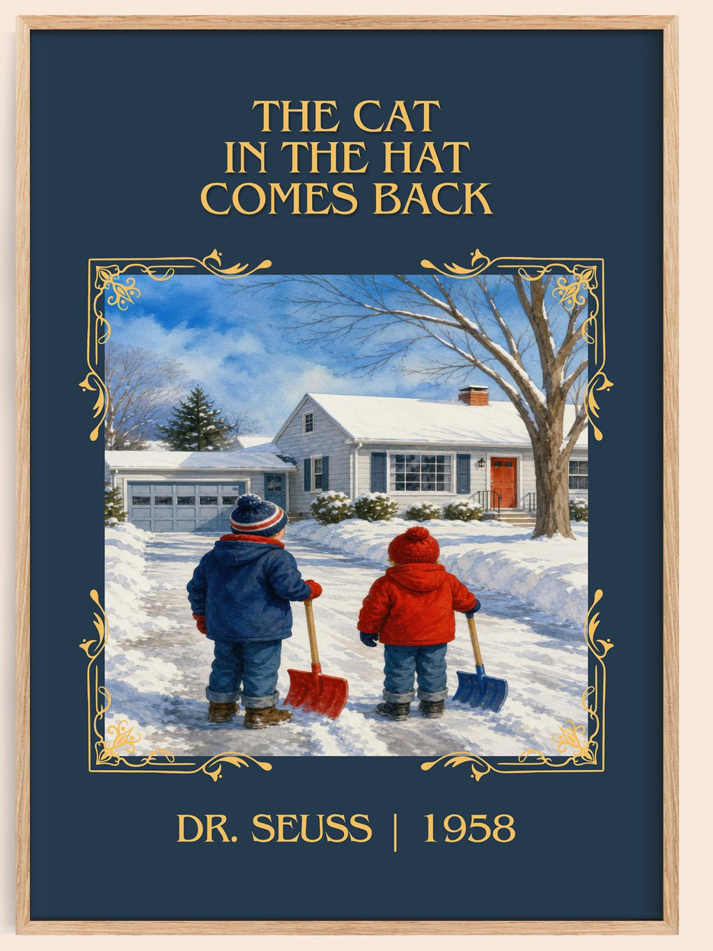 The Cat In The Hat Comes Back Classic Book Art Print by Dr. Seuss – book poster