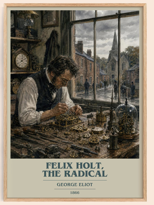 Felix Holt, The Radical book cover book poster by George Eliot – framed literary art print
