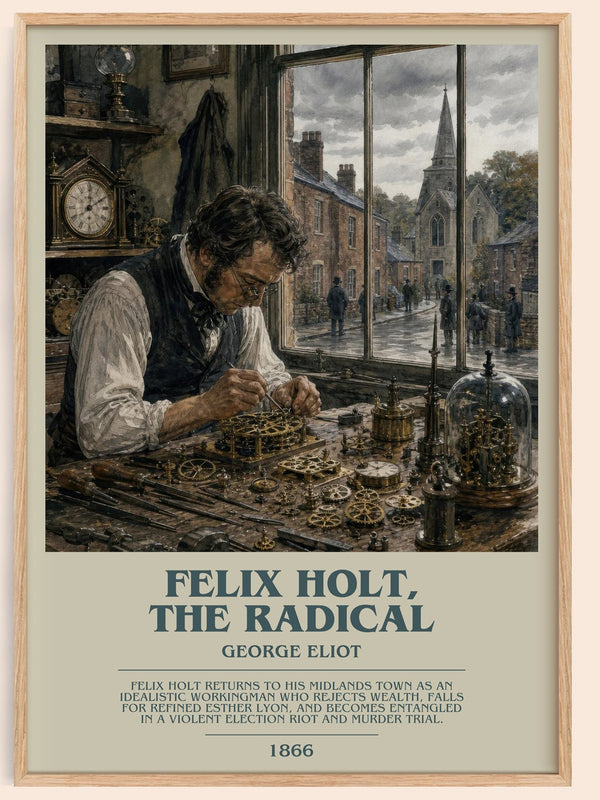 Felix Holt, The Radical bookish book poster by George Eliot – framed literary art print