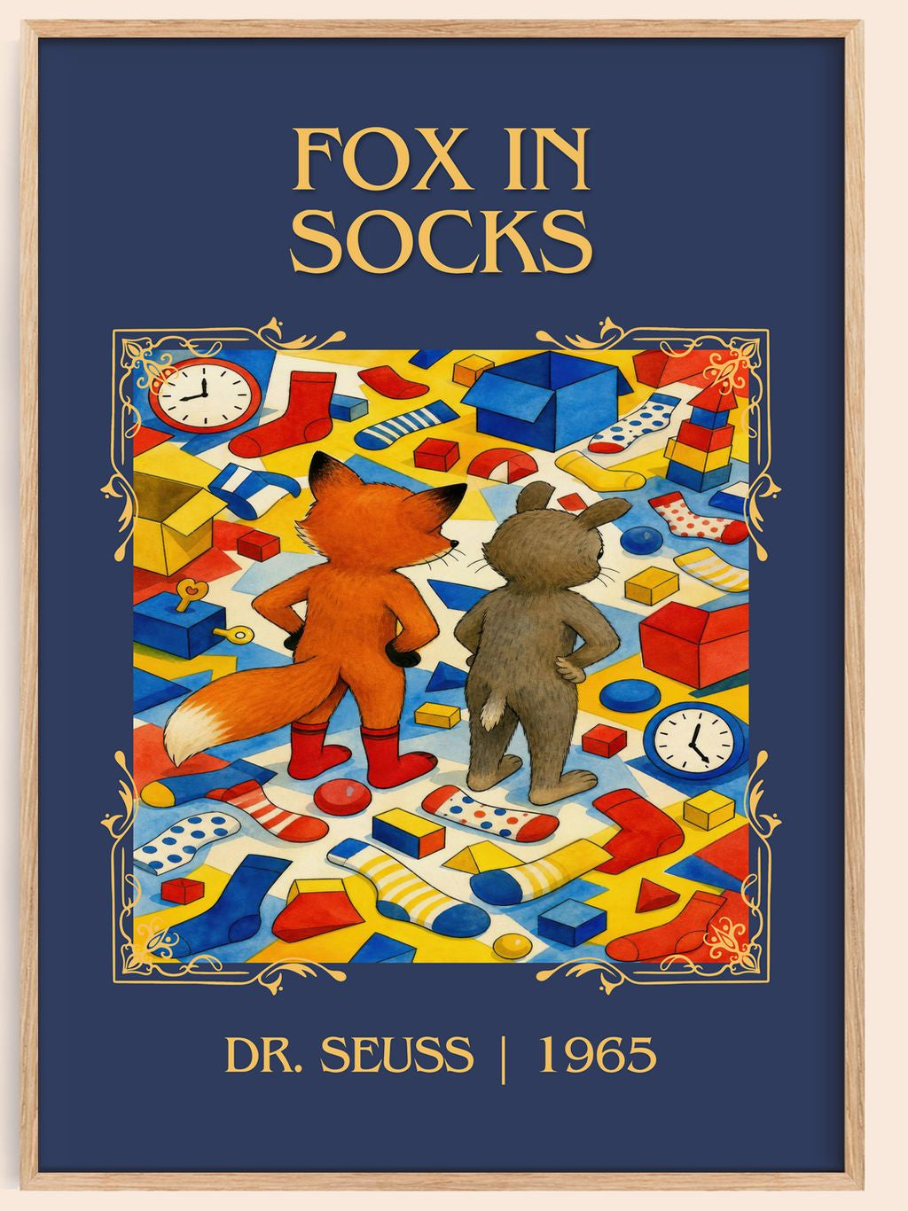 Fox In Socks Classic Book Art Print by Dr. Seuss – book poster