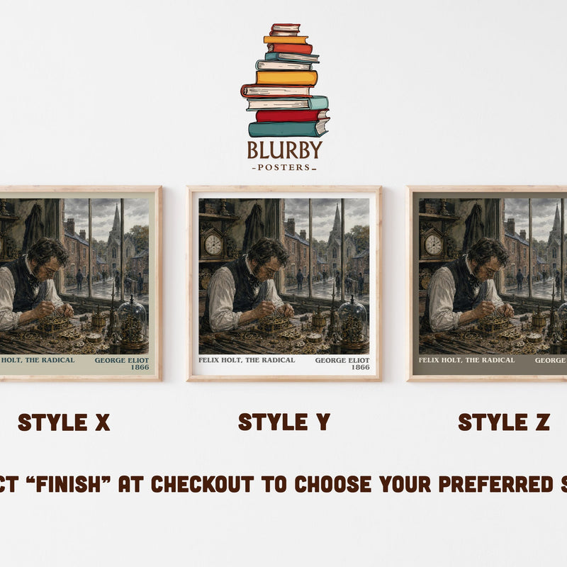 Felix Holt, The Radical literary print in frame leaning in hallway – classic literature wall art