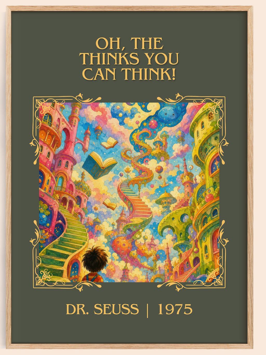 Oh, The Thinks You Can Think! Classic Book Art Print by Dr. Seuss – book poster