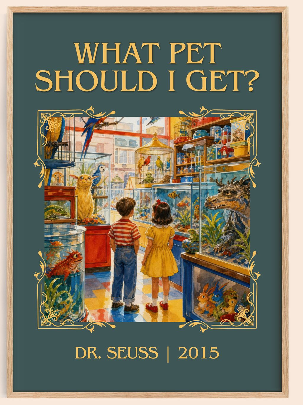 What Pet Should I Get? Classic Book Art Print by Dr. Seuss – book poster