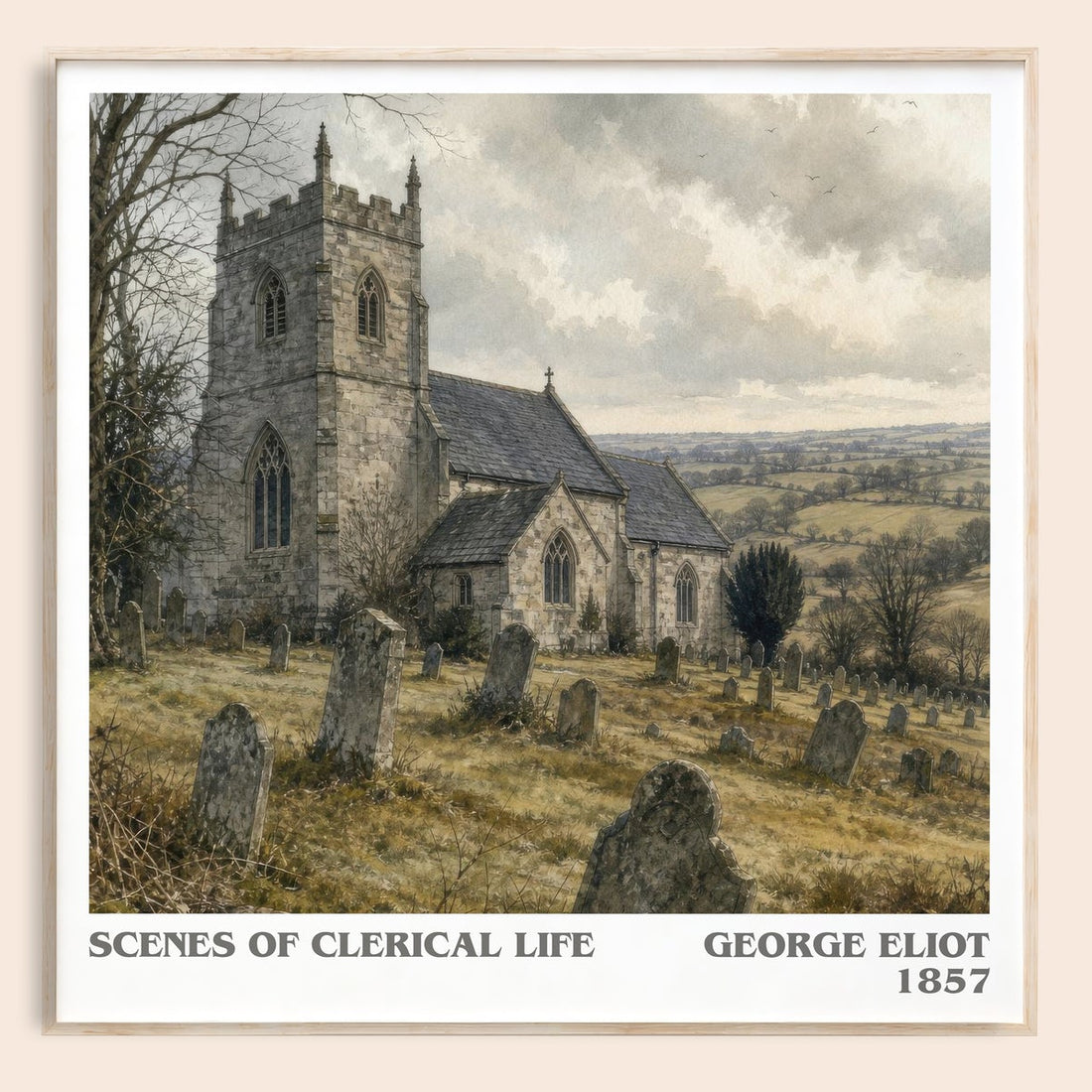 Scenes Of Clerical Life literary book poster by George Eliot – framed literary art print