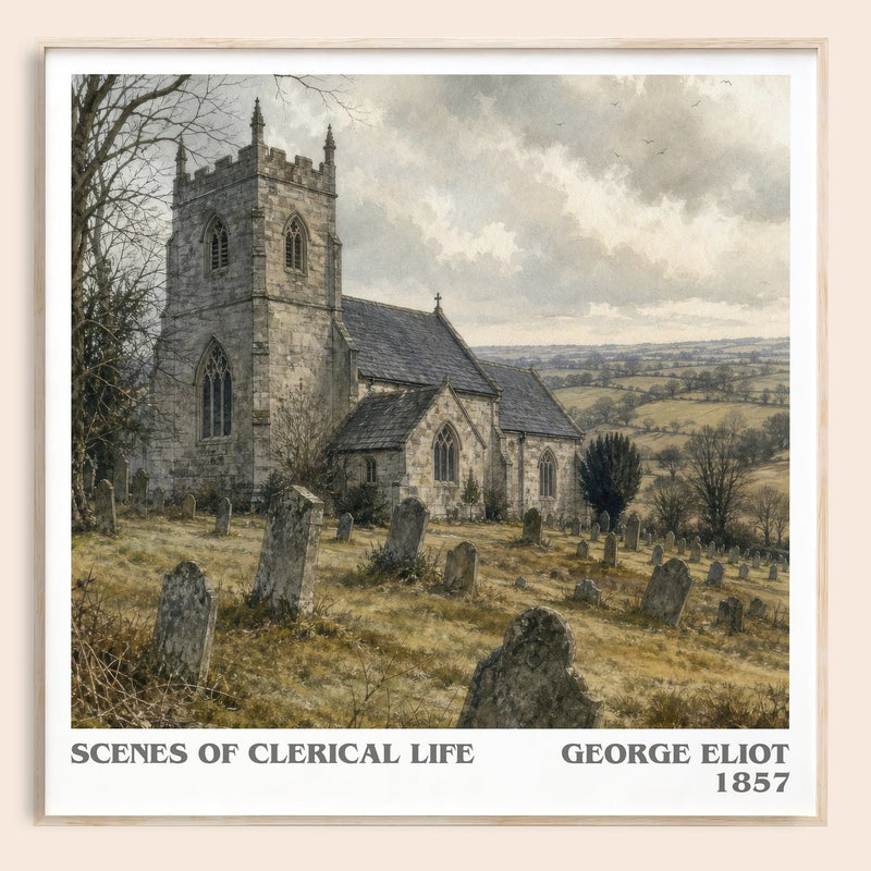 Scenes Of Clerical Life literary book poster by George Eliot – framed literary art print