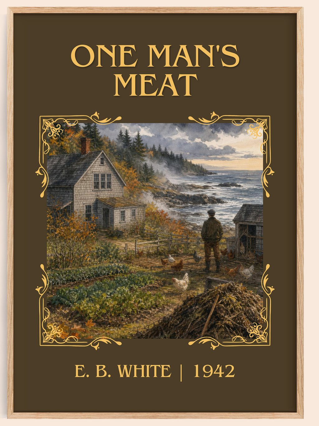 One Man'S Meat Classic Book Art Print by E. B. White – book poster