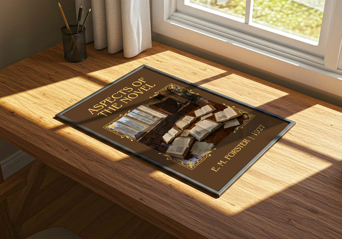 Aspects Of The Novel Classic Book Art Print by E. M. Forster – print on a sunlit desk